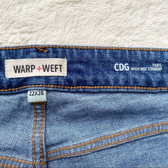Warp & Weft CDG Paris high rise straight jeans Belle button fly plus size 22W - Picture 6 of 8